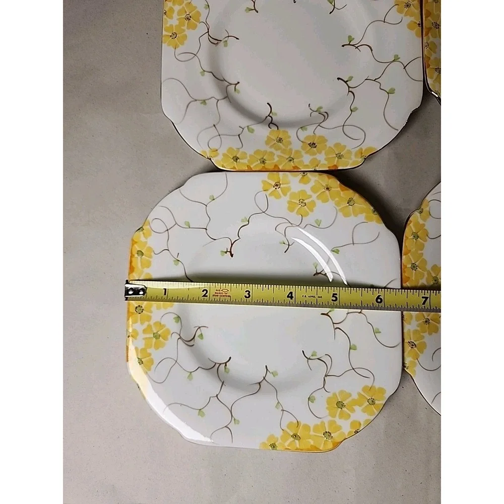 Vintage‎ 4-Pc Royal Grafton Fine Bone China Dessert Plates MCM Exquisite Rare